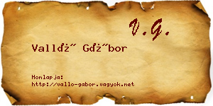 Valló Gábor névjegykártya